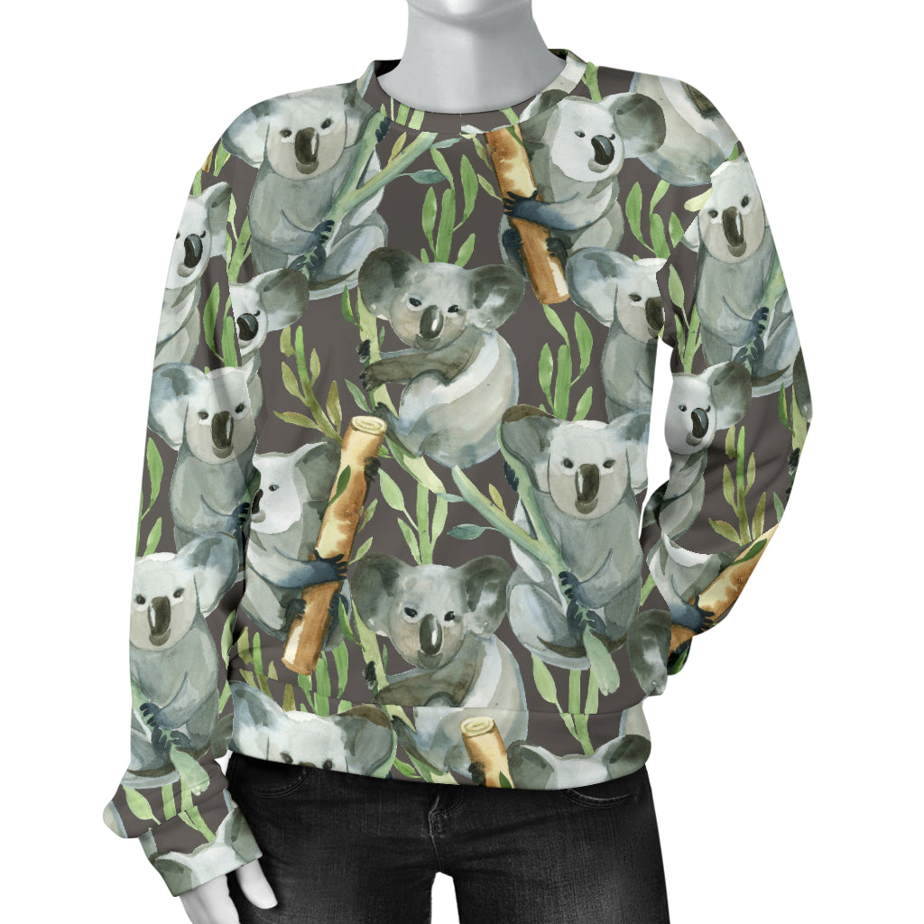Koala Pattern Design Print Women Long Sleeve Sweatshirt