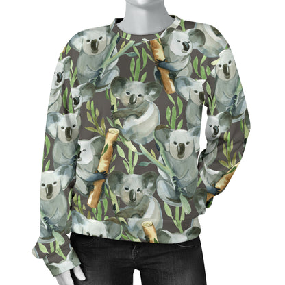 Koala Pattern Design Print Women Long Sleeve Sweatshirt