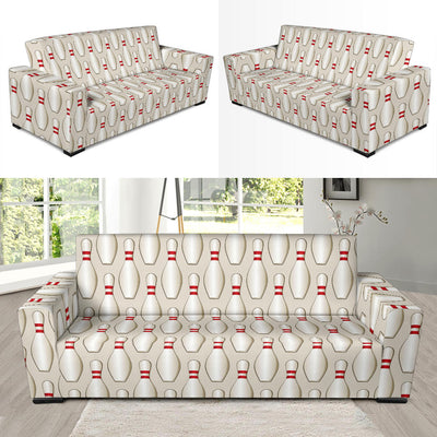 Bowling Pin Pattern Print Design 01 Sofa Slipcover