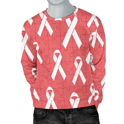 Autism Awareness Ribbon Design Print Men Long Sleeve Sweatshirt