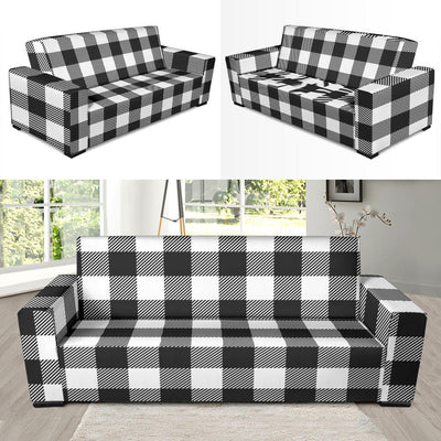 Buffalo check Black white Pattern Print Design 04 Sofa Slipcover