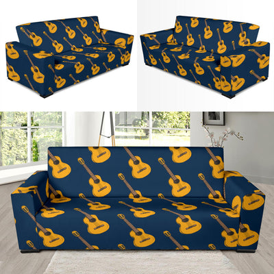 Acoustic Guitar Pattern Print Design 04 Sofa Slipcover