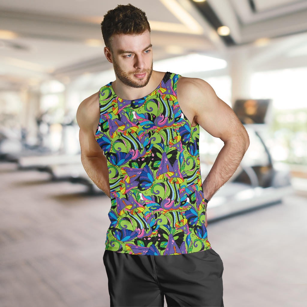 Psychedelic Trippy Mushroom Themed Men Tank Top