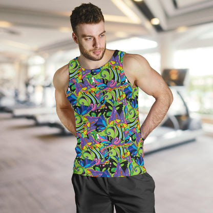 Psychedelic Trippy Mushroom Themed Men Tank Top