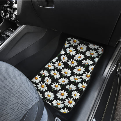 Daisy Print Pattern Car Floor Mats Front Back