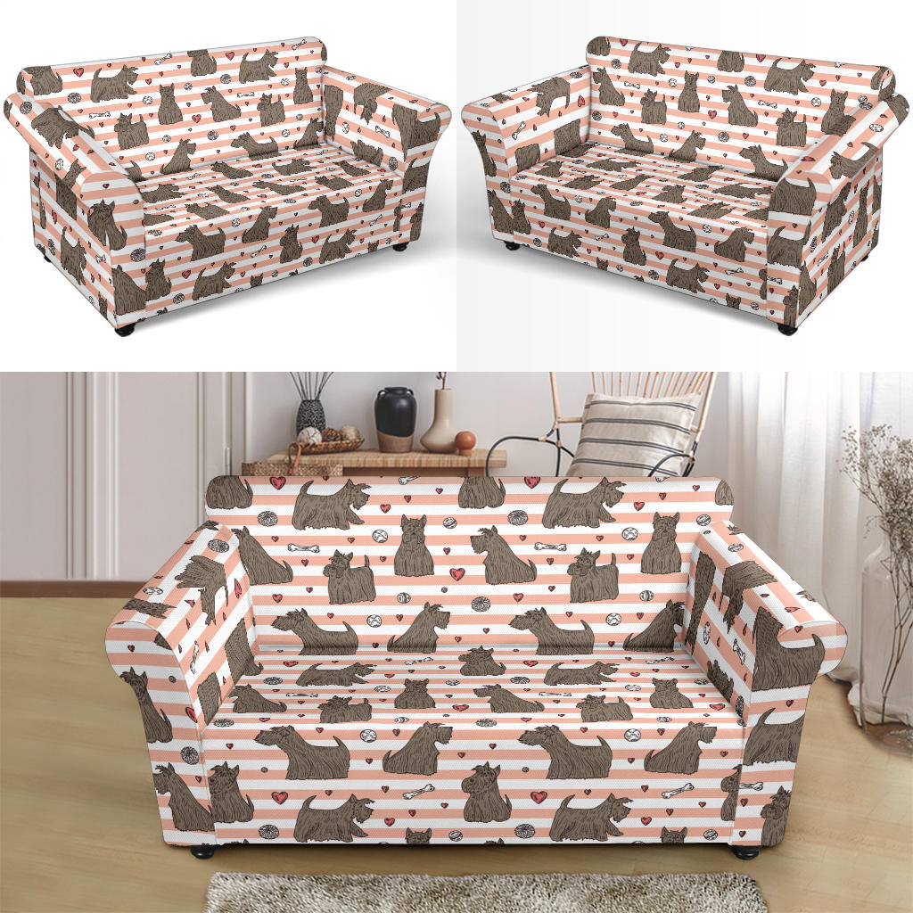 Scottish Terriers Print Design LKS3016 Loveseat Couch Slipcover