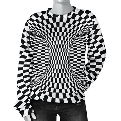 Optical illusion Projection Torus Women Long Sleeve Sweatshirt