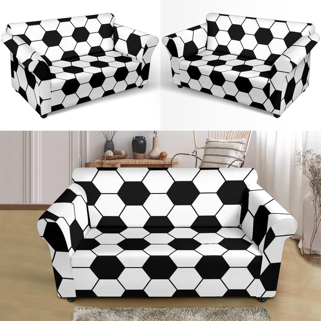 Soccer Ball Texture Print Design LKS303 Loveseat Couch Slipcover