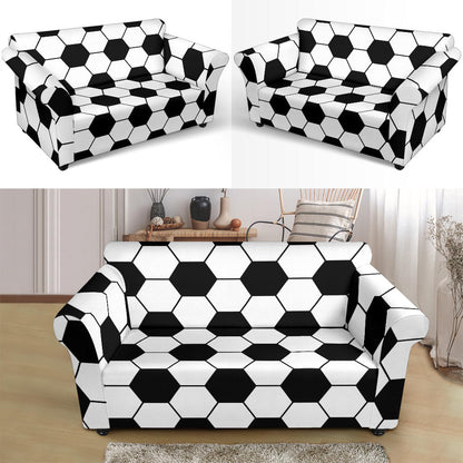 Soccer Ball Texture Print Design LKS303 Loveseat Couch Slipcover