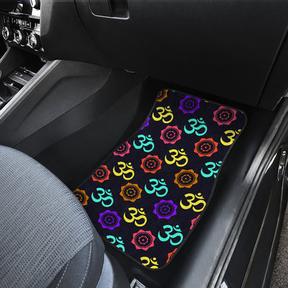 Chakra OM Print Pattern Car Floor Mats Front Back