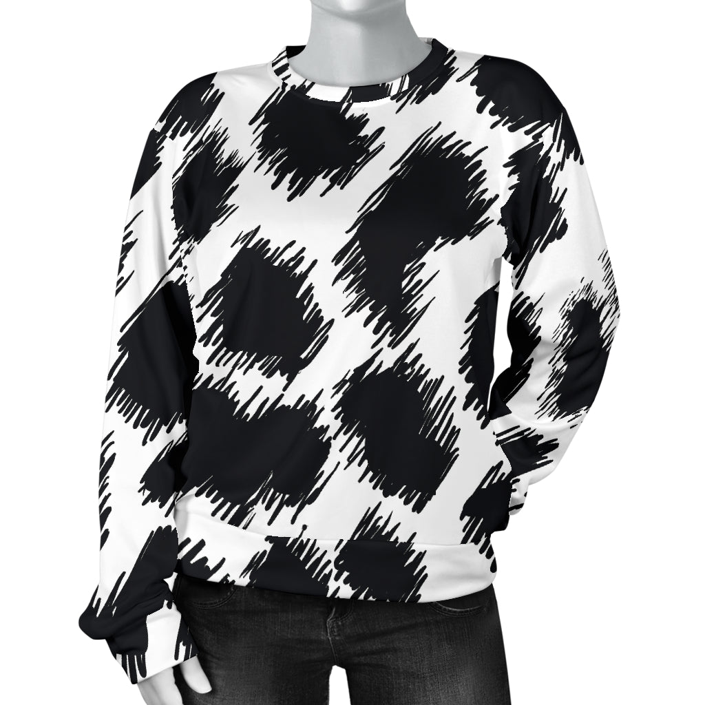 Cheetah Black Print Pattern Women Long Sleeve Sweatshirt