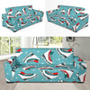 Ice Skate Pattern Print Design 03 Sofa Slipcover