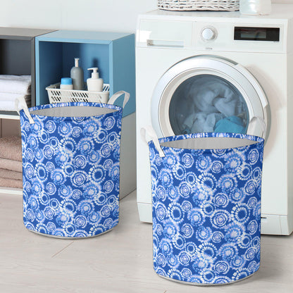 Tie Dye Blue Design Print Laundry Basket