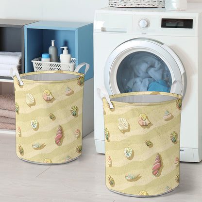 Beach with Seashell Theme Laundry Basket