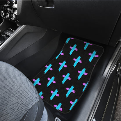 Christian Cross neon Pattern Car Floor Mats Front Back