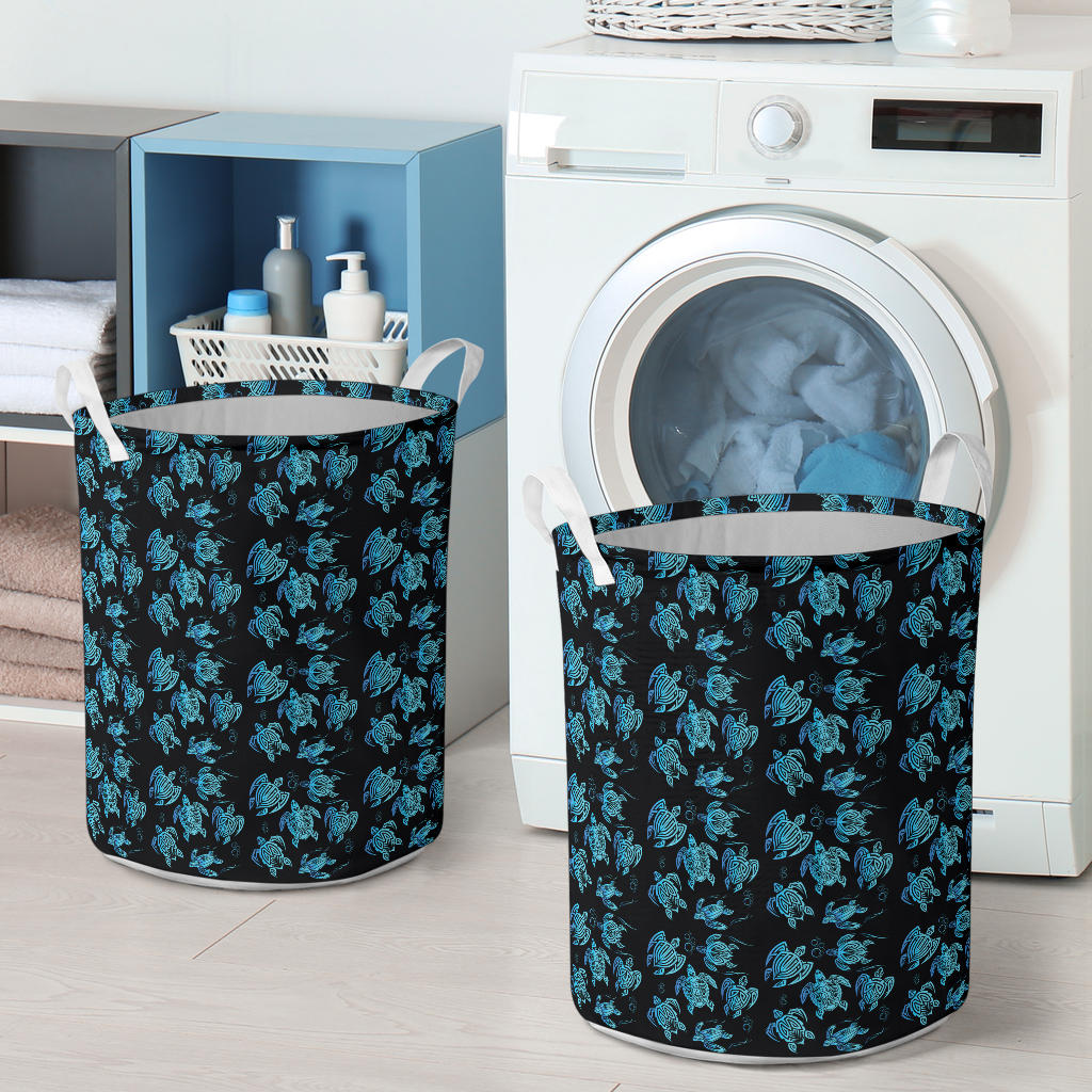 Tribal Turtle Polynesian Themed Design Laundry Basket