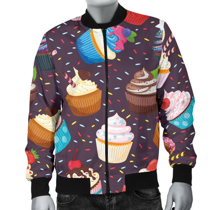Cupcakes Party Print Pattern Men Bomber Jacket