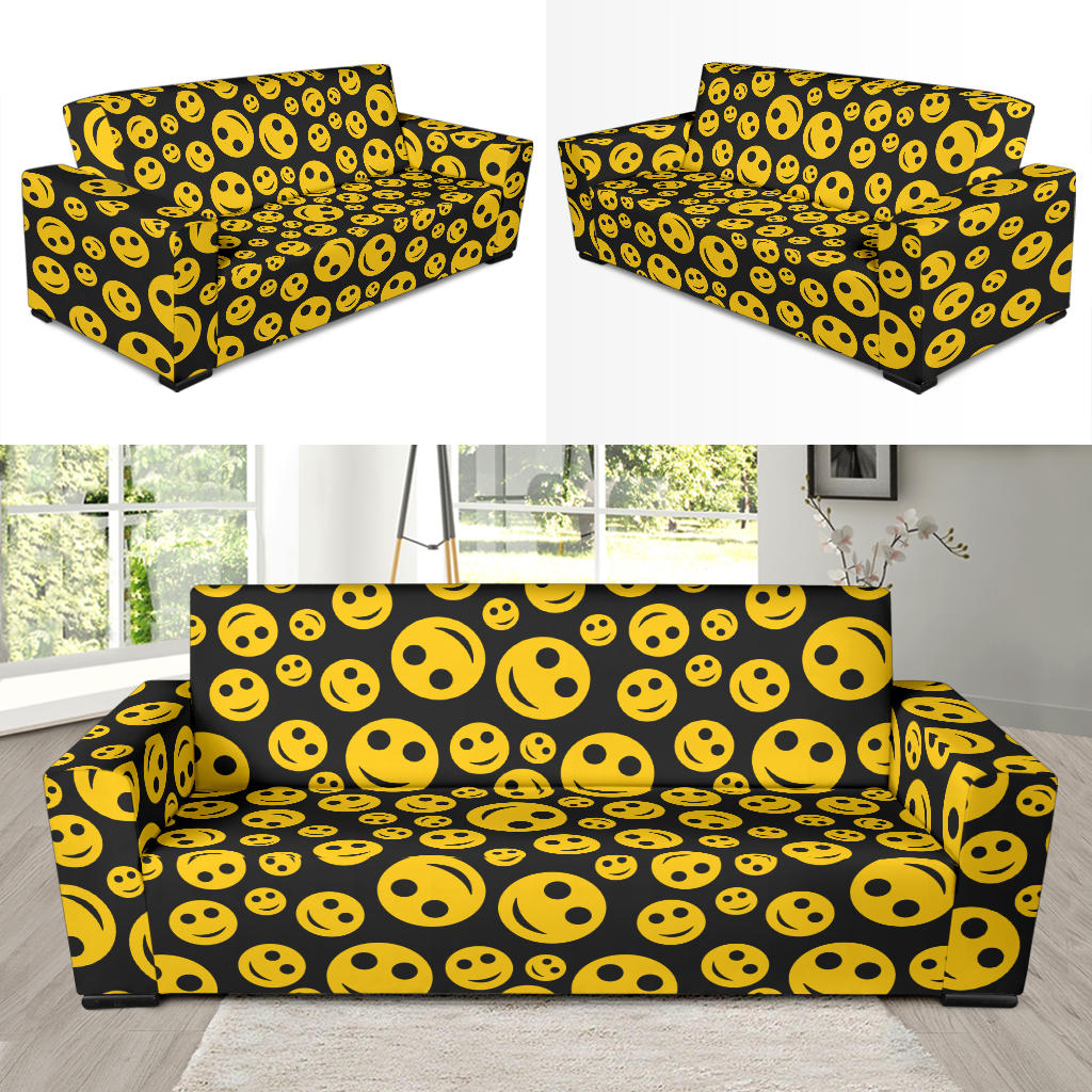 Smiley Face Emoji Print Design LKS304 Sofa Slipcover