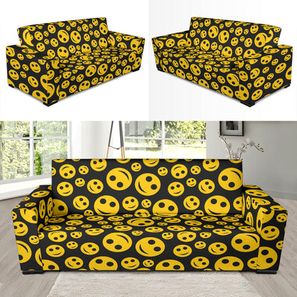 Smiley Face Emoji Print Design LKS304 Sofa Slipcover