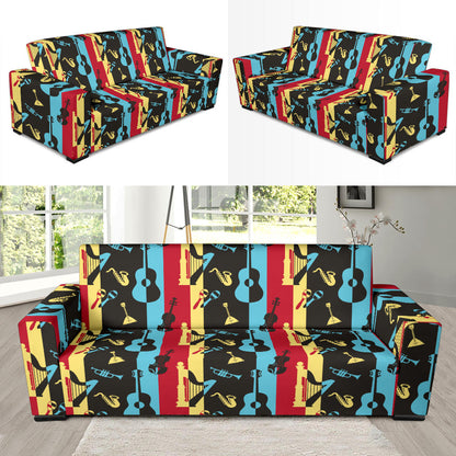 Jazz Pattern Print Design 02 Sofa Slipcover