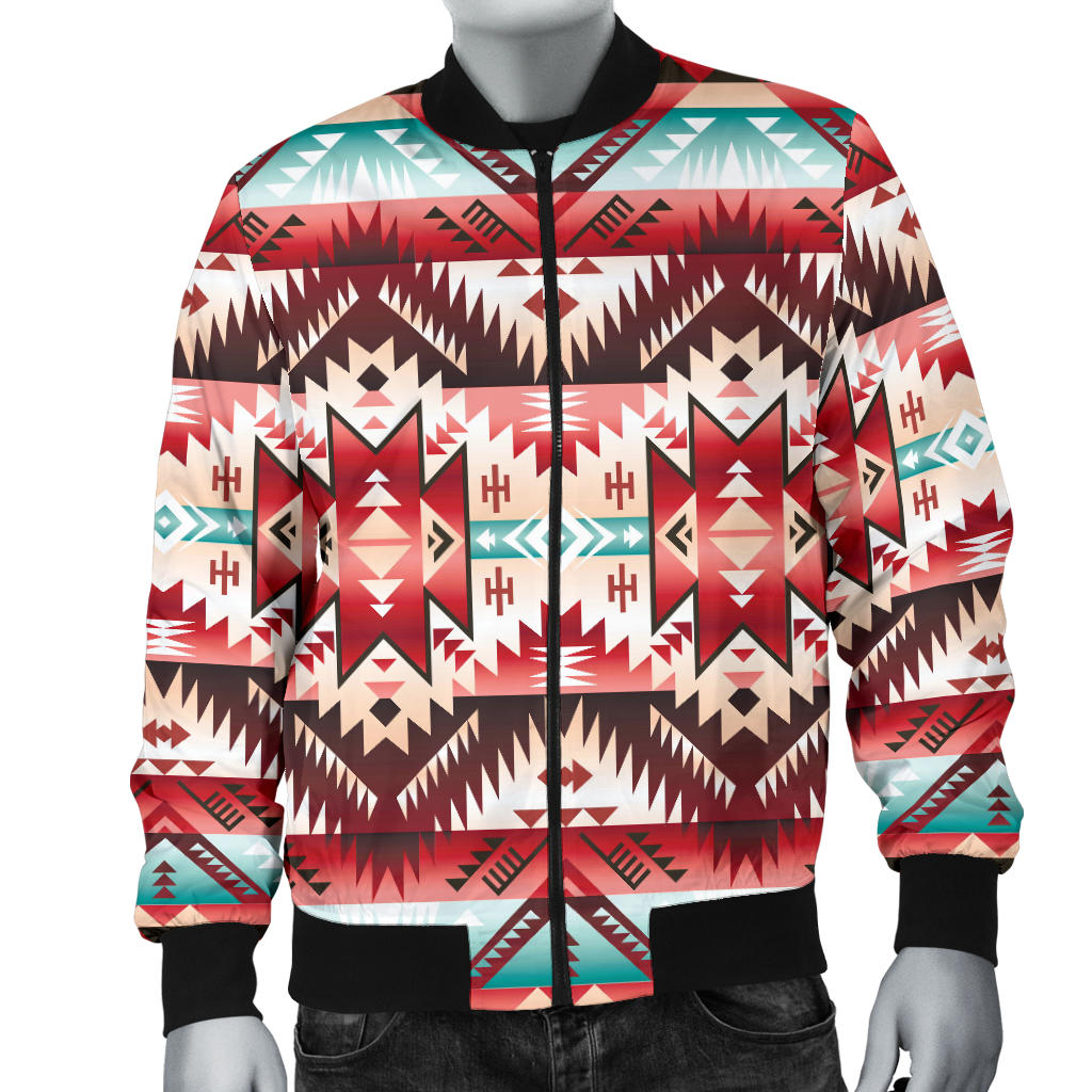Aztec Western Style Print Pattern Men Bomber Jacket