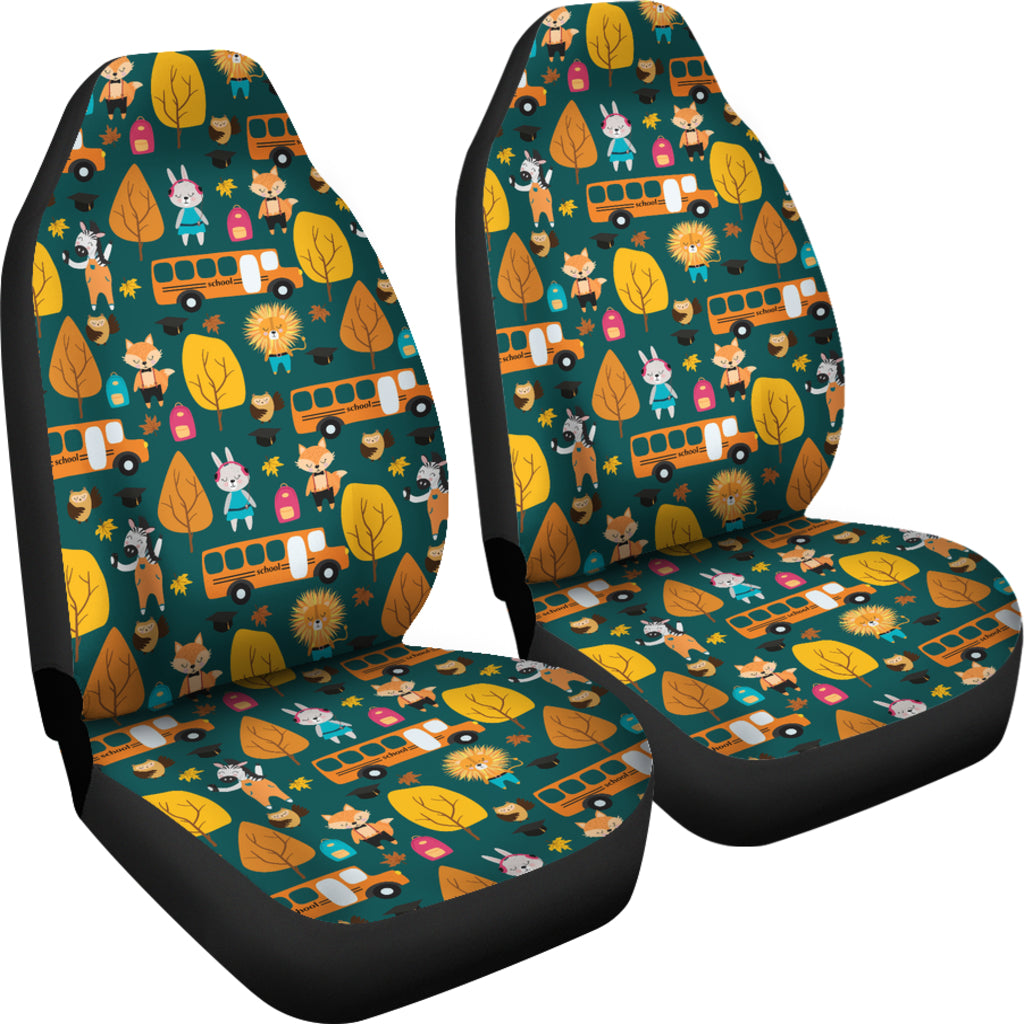 School Bus Print Design LKS309 Car Seat Covers