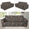 Basset Hound Pattern Print Design 03 Sofa Slipcover