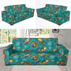 Sea Otter Pattern Print Design 01 Sofa Slipcover