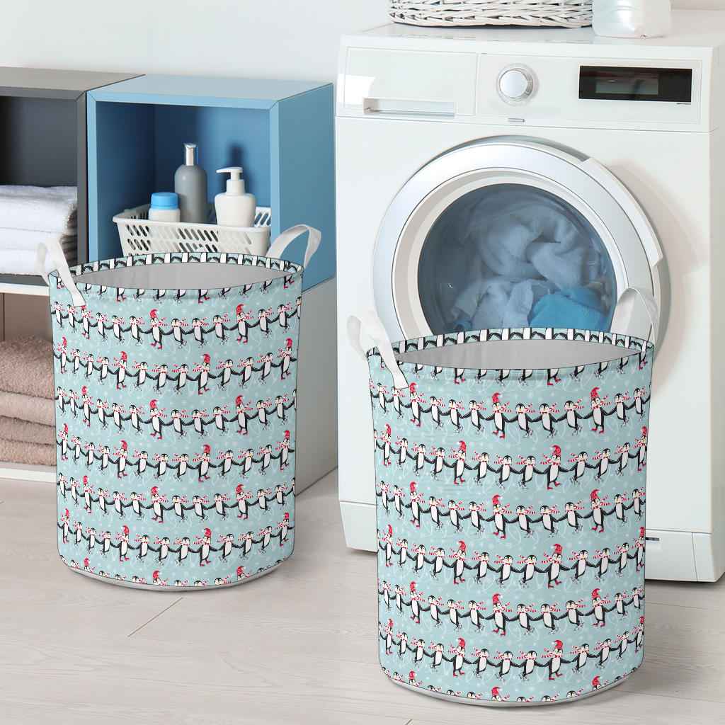 Penguin Sking Design Laundry Basket