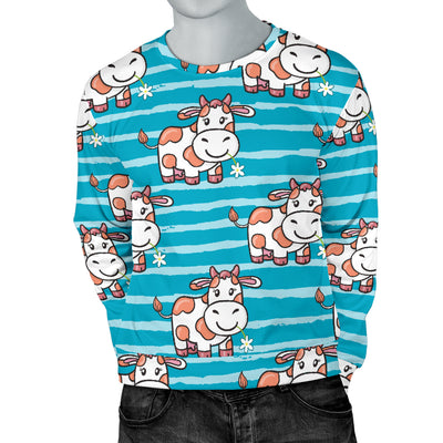 Cow Cute Print Pattern Men Long Sleeve Sweatshirt