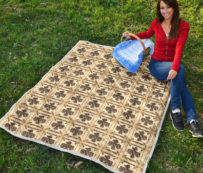 Native American Themed Design Print Quilt Bedspread