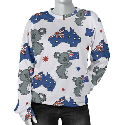 Koala Australia Day Themed Design Women Long Sleeve Sweatshirt