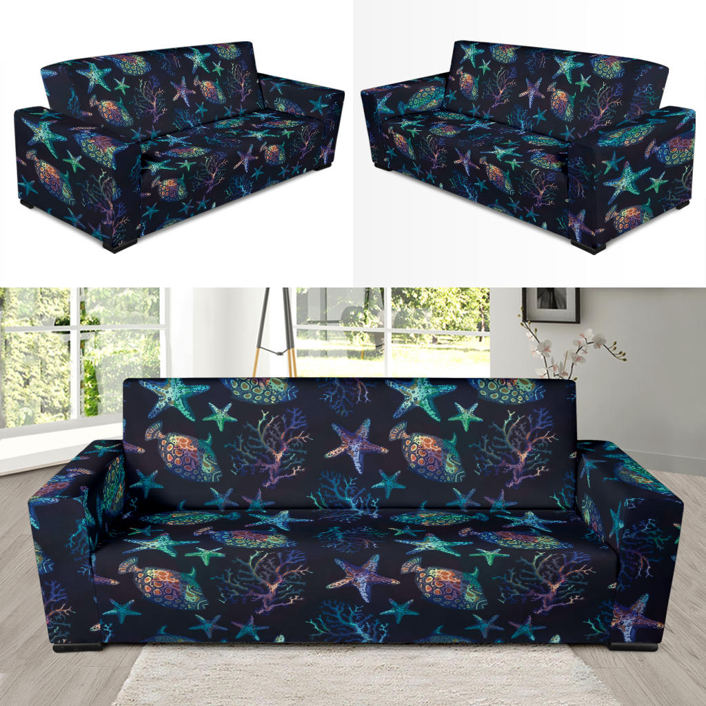 Starfish Pattern Print Design 01 Sofa Slipcover