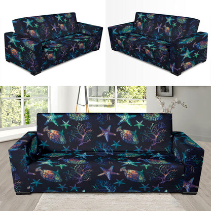 Starfish Pattern Print Design 01 Sofa Slipcover