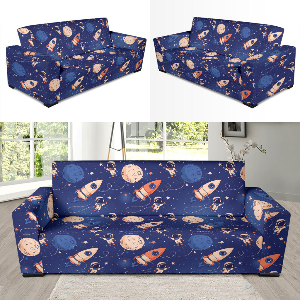 Space Astronaut Rocket Print Design LKS304 Sofa Slipcover