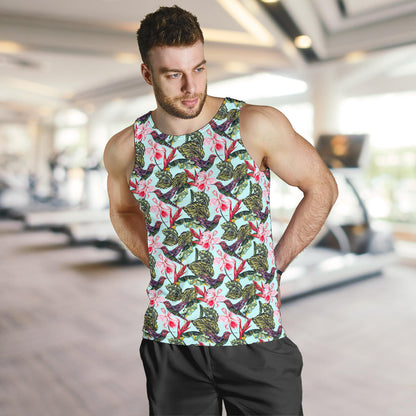 Hummingbird Cute Themed Print Men Tank Top