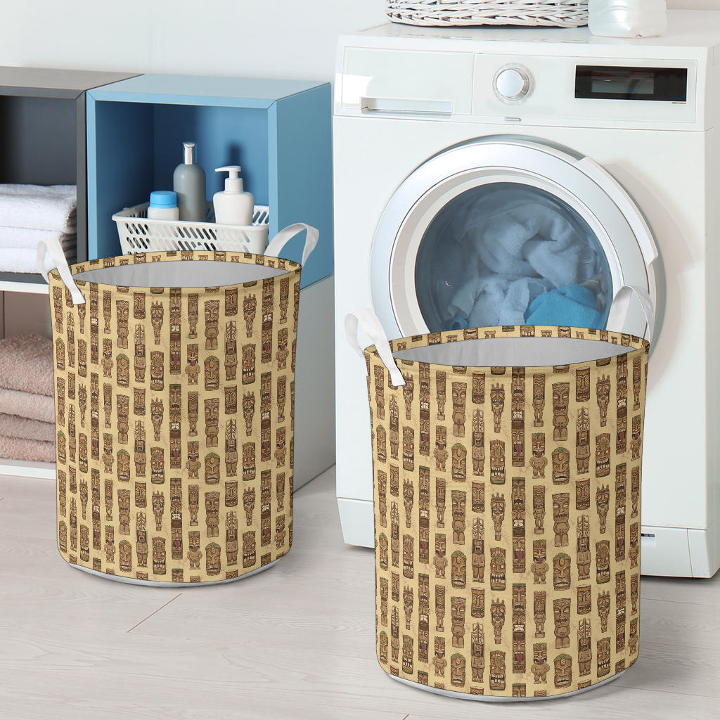 Totem Tiki Style Themed Design Laundry Basket