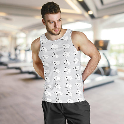 Bull Terrier hand draw Print Pattern Men Tank Top