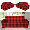 Buffalo check Red Pattern Print Design 05 Sofa Slipcover