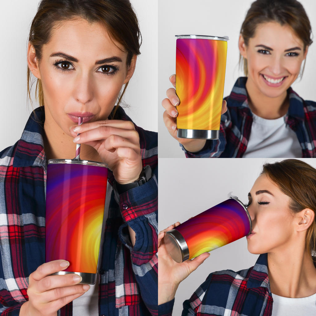 Vortex Twist Swirl Flame Themed Tumbler