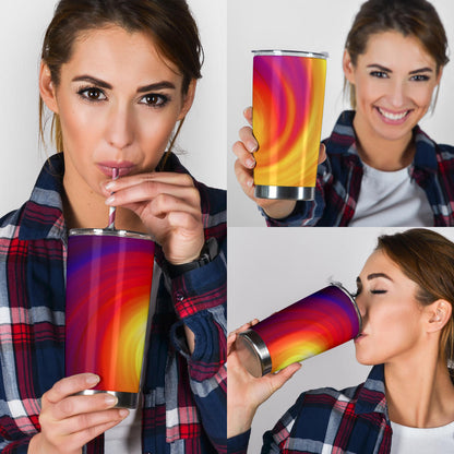 Vortex Twist Swirl Flame Themed Tumbler
