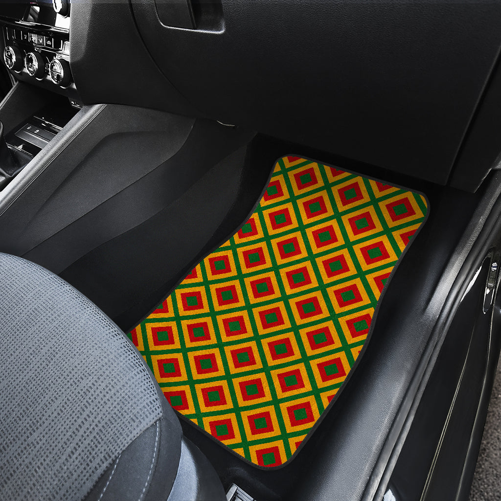 Rasta Reggae Color Cross Car Floor Mats Front Back