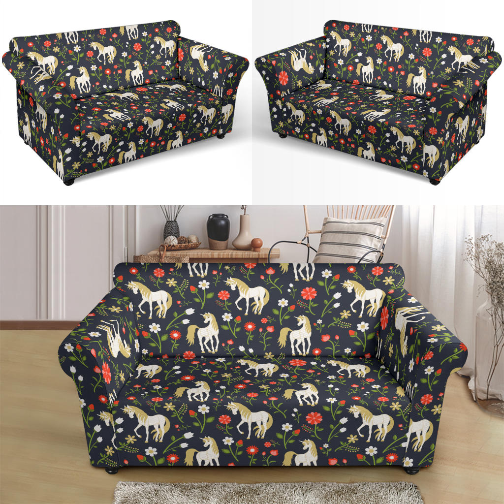 Unicorn Print Design LKS301 Loveseat Couch Slipcover