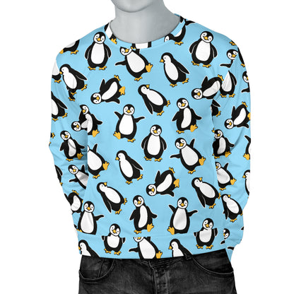 Penguin Happy Print Men Long Sleeve Sweatshirt