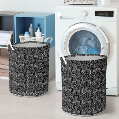 Paisley Black Design Print Laundry Basket