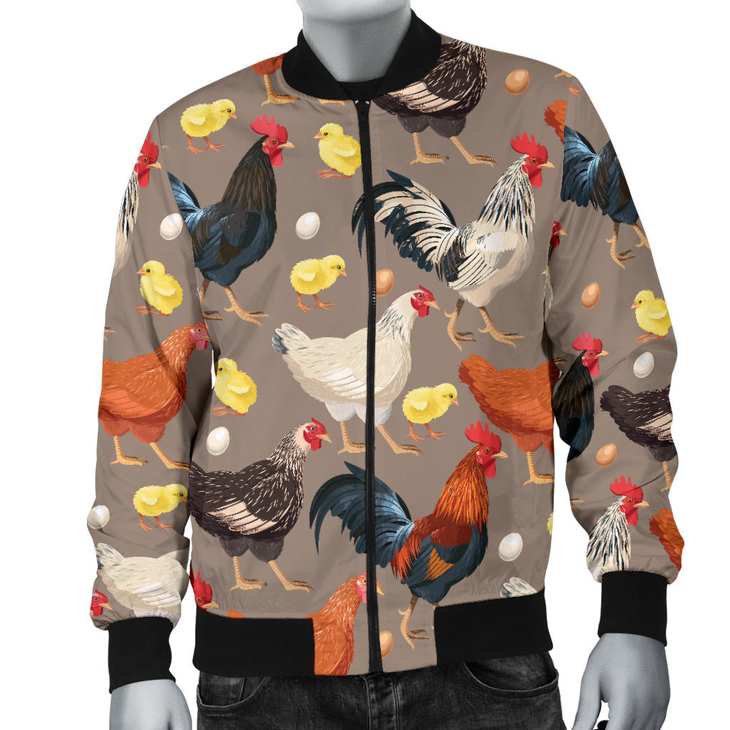 Chicken Evolution Pattern Men Bomber Jacket