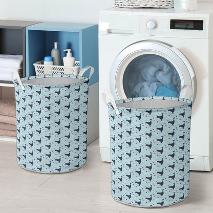 Whale Cute Design Themed Print Laundry Basket