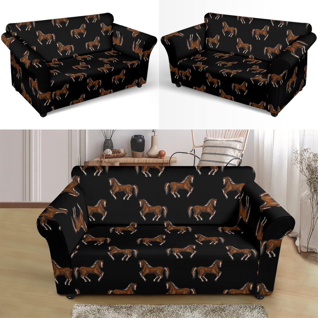 Horse Print Design LKS3010 Loveseat Couch Slipcover