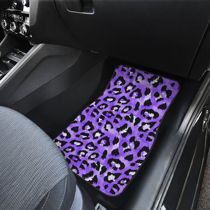 Leopard Purple Skin Print Car Floor Mats Front Back