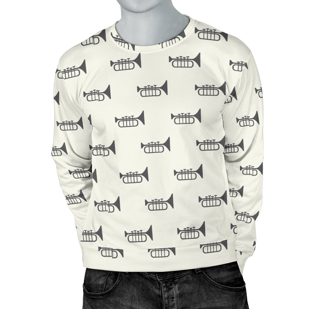 Trumpet Pattern Themed Print Men Long Sleeve Sweatshirt